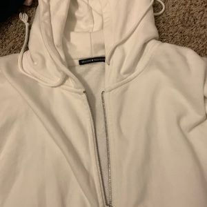 Brandy Melville white zip up. Christy hoodie